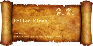 Holler Kinga névjegykártya